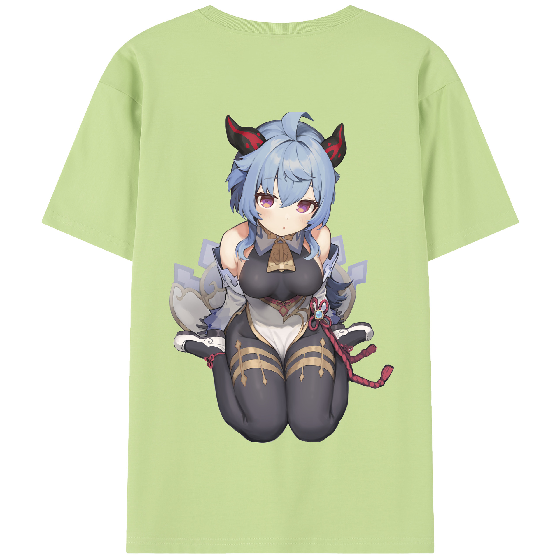 げんし神 甘雨 かんう genshin Ganyu 綿100％半袖Tシャツ（背面プリント）